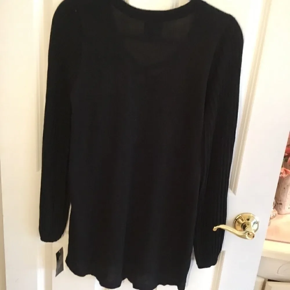 NWT. JM Collection Lurex Lattice Blouse M  and XXL